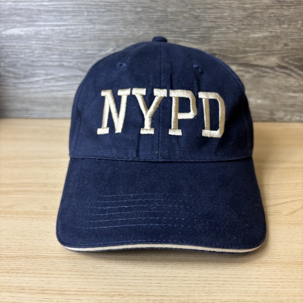 NYPD Hat Cap Strap Back Navy Blue Embroidered Graphic One Size North End Mens